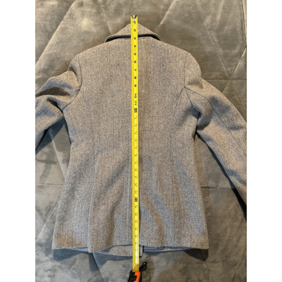 Calvin Klein Women's Gray Tweed Wool Blend Double Breasted Lined Pea Coat Size 4 - Picture 6 of 12